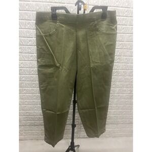 Just My Size JMS Olive Green Pull On Utility Pants Snap Cuff Plus Size 1X 1XG
